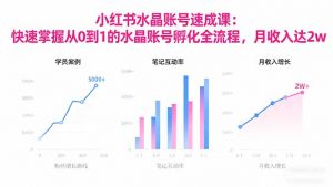 2025小红书水晶账号速成课：快速掌握从0-1水晶账号孵化全流程，月收入达2w-世康聊项目