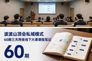 波波山顶会私域模式60期三天两夜线下大课课程笔记(文档)-世康聊项目