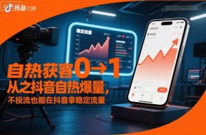 自热获客从0到1之抖音自热爆量,不投流也能在抖音拿稳定流量-世康聊项目