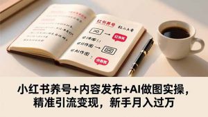 小红书养号+内容发布+AI做图实操，精准引流变现，新手月入过万-世康聊项目