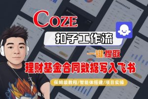 Coze扣子智能体工作流一键提取理财基金合同数据写入飞书，全流程保姆级教学-世康聊项目