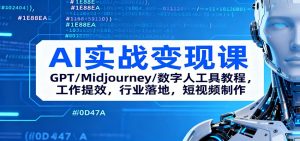 AI实战变现课：GPT/Midjourney/数字人工具教程，工作提效，行业落地，短视频制作-世康聊项目