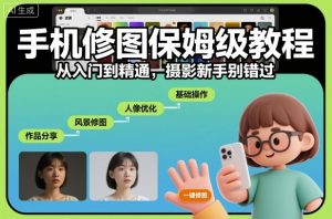 手机修图保姆级教程，从入门到精通，摄影新手别错过-世康聊项目
