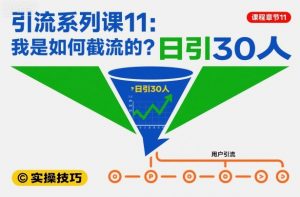 引流系列课11:我是如何截流的?日引30人【文档】-世康聊项目