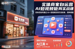 实体商家自运营AI短视频矩阵实战课,实体店如何通过AI+短视频实现引流拓客、团购增量-世康聊项目