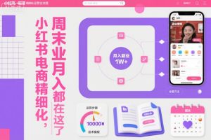 小红书电商精细化运营全流程,周末副业月入1W+,全套方法都在这了-世康聊项目