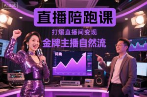 直播陪跑课，金牌主播自然流打爆直播间，复制高变现玩法-世康聊项目