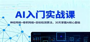 AI入门实战课：神经网络+卷积网络+目标检测算法，30天掌握AI核心基础-世康聊项目