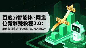 百度ai智能体·网盘拉新躺赚教程2.0：单日收益高达1800元，30收入15w+-世康聊项目