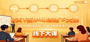 2天1夜IP私域线下大课:从定位到私域变现,拆解全链路落地方法论-世康聊项目