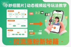 小妙招图片+动态视频起号玩法教学,拉流涨粉新秘籍-世康聊项目