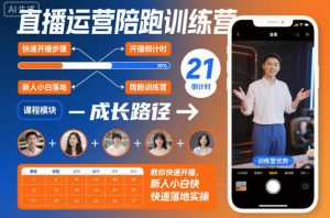 直播运营陪跑训练营,教你快速开播,新人小白快速落地实操-世康聊项目