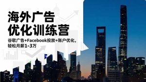 海外广告优化训练营:谷歌广告+Facebook投放+账户优化,轻松月薪1-3万-世康聊项目