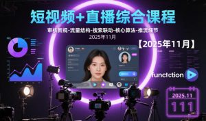 短视频+直播综合课程【2025年11月】,审核新规-流量结构-搜索联动-核心算法-推流细节-世康聊项目