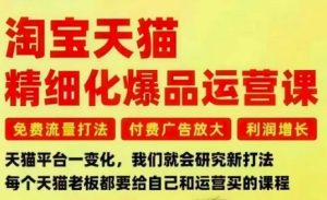淘宝天猫精细化爆品运营课,免费流量打法-付费广告放大-利润增长-三大核心痛点,一次全部解决-世康聊项目