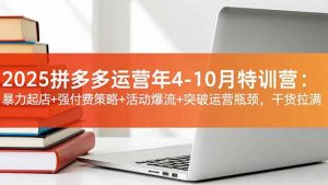 2025拼多多运营年4-10月特训营:暴力起店+强付费策略+活动爆流+突破运营瓶颈,干货拉满-世康聊项目