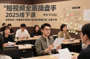 短视频全案操盘手2025线下课,全部实战一线操盘手经验分享,毫无保留分享,全是干货-世康聊项目