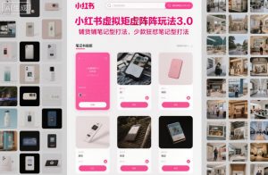 小红书虚拟矩阵玩法3.0,铺货铺笔记型打法,少款狂怼笔记型打法-世康聊项目