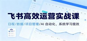 飞书高效运营实战课:日程/数据/项目管理/AI 自动化,系统学习提效-世康聊项目