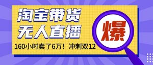 年前风口！淘宝带货，无人直播160小时卖了6万！-世康聊项目