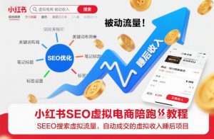 小红书SEO虚拟电商陪跑教程，实现seo搜索被动流量，自动成交的被动收入睡后项目-世康聊项目