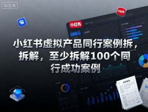 小红书虚拟产品同行案例拆解，至少拆解100个同行成功案例(完结)-世康聊项目
