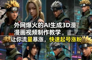 外网爆火的AI生成3D漫画视频制作教学，让你流量暴涨，快速起号涨粉！-世康聊项目