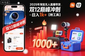 2025年淘宝无人直播带货,冲刺双12,日入1k+【附工具】【揭秘】-世康聊项目