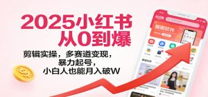 2025小红书从0到爆:剪辑实操,多赛道变现,暴力起号,零基础也能月入破W-世康聊项目