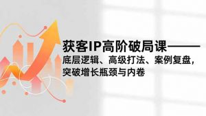 获客IP高阶破局课,底层逻辑、高级打法、案例复盘,突破增长瓶颈与内卷-世康聊项目
