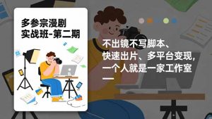 多参 宗漫剧实操班2.0-更新,不出镜不写脚本、快速出片、多平台变现,一个人就是一家工作室-世康聊项目