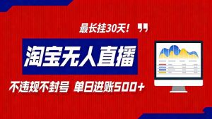 2026淘宝无人直播带货,不违规不封号,每日收益500+,最长挂30 天!-世康聊项目