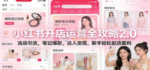 小红书开店运营全攻略2.0：选品引流，笔记爆款，达人变现，新手轻松起店盈利-世康聊项目