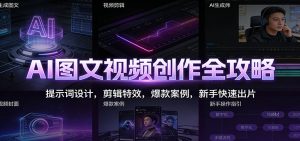 AI图文视频创作全攻略：提示词设计，剪辑特效，爆款案例，新手快速出片-世康聊项目