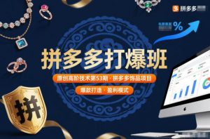 拼多多打爆班原创高阶技术第53期，拼多多饰品项目-世康聊项目