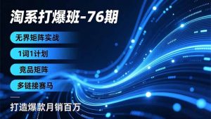 淘系打爆班-76期，无界矩阵实战，1词1计划、竞品矩阵、多链接赛马，打造爆款月销百万-世康聊项目