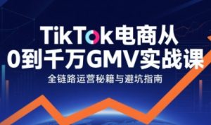 TikTok电商从0到千万GMV实战课，从0到1拆解实战秘籍(更新)-世康聊项目