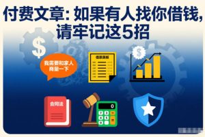 付费文章：如果有人找你借钱，请牢记这5招-世康聊项目