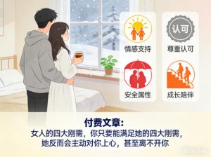 付费文章：女人的四大刚需，你只要能满足她的四大刚需，她反而会主动对你上心，甚至离不开你-世康聊项目
