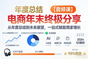 电商年未终极分享，从年度总结到未来展望，一站式赋能商家增长【音频课】-世康聊项目