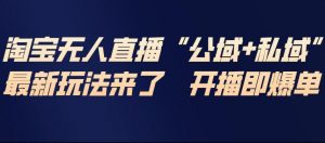 淘宝无人直播完整教程，公试+私域，最新玩法来了，开播即爆单-世康聊项目