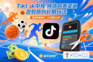 Tiktok中视频体育赛道混剪原创长期玩法，靠播放量賺米，小白轻松上手-世康聊项目