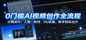 0门槛AI视频创作全流程：分镜设计、人物一致性、MJ实操，新手轻松出片-世康聊项目