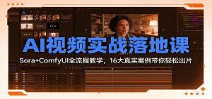 AI视频实战落地课：Sora+ComfyUI全流程教学，16大真实案例带你轻松出片-世康聊项目