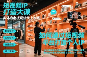 短视频ip打造大课，实体店老板玩转线上攻略-世康聊项目