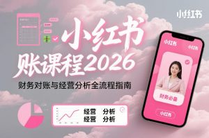 小红书对账课程2026，财务对账与经营分析全流程指南-世康聊项目