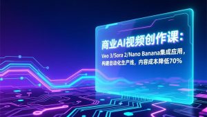 商业AI视频创作课：Veo 3/Sora 2/Nano Banana集成应用，构建自动化生产线，内容成本降低70%-世康聊项目