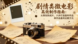 剧情类微电影高效制作指南：从策划到成片，六步打造盈利作品，单作品盈利达数万元-世康聊项目