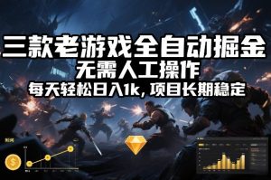 三款老游戏全自动掘金，无需人工操作，每天轻松日入1k，项目长期稳定【揭秘】-世康聊项目