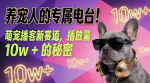 养宠人的专属电台！萌宠播客新赛道，播放量10w+的秘密-世康聊项目